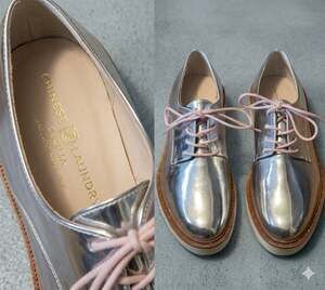Chinese Laundry Cecilia Silver Metallic Mirror Platform Oxford Shoes